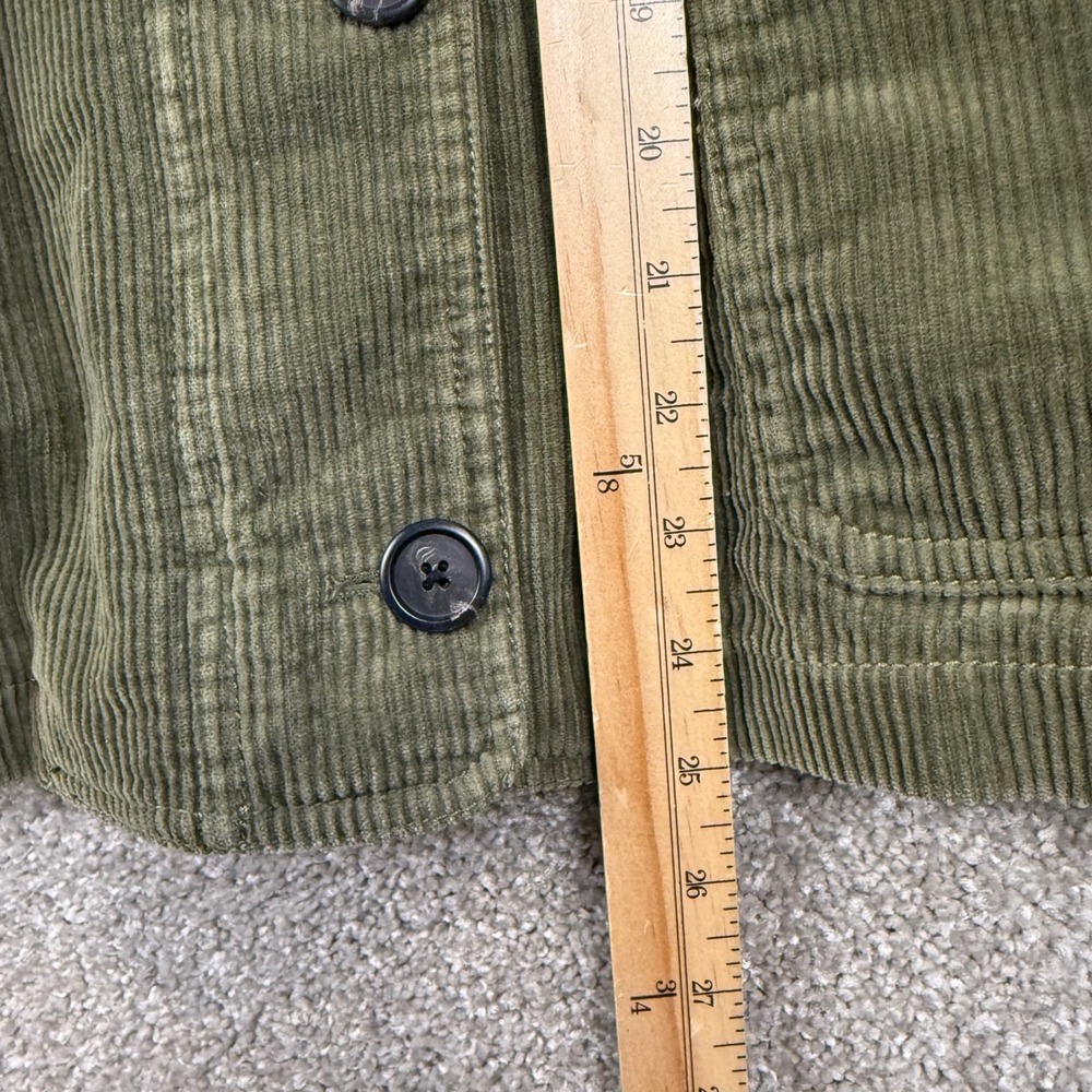 Vintage J. Crew Green Corduroy Hooded Jacket Sherpa Lined Womens Medium - Picture 5 of 7